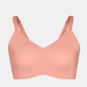Knix Padded V Neck Bra - Pink Ginger - size 7+ (fits 38E, 38F)